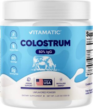 Vitamatic Calostro Bovino Polvo etiqueta frontal