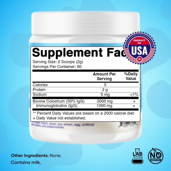 Empaque de Vitamatic Calostro Bovino Polvo