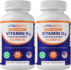 Vitamatic D3 botella y cápsulas vegetales