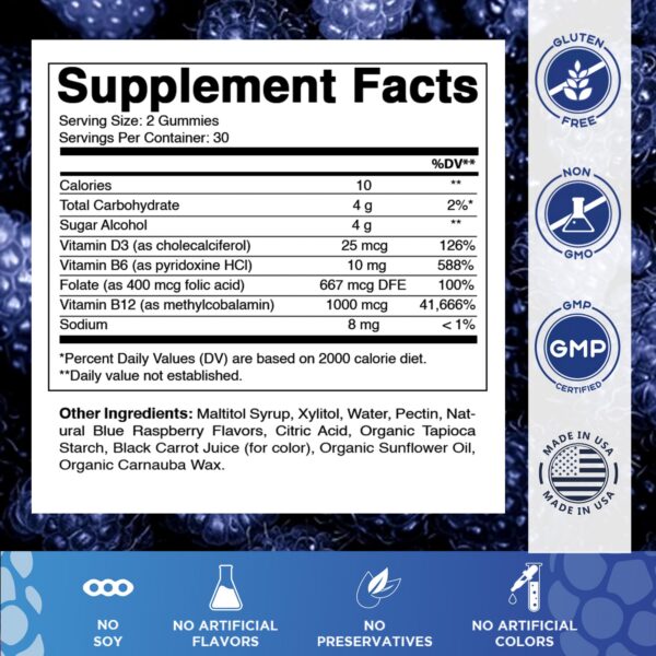 Version 1.0.0 Vitamatic gominolas sabor arandano azul - etiqueta lateral