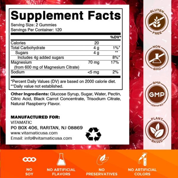 Etiqueta y detalles en la botella Vitamatic