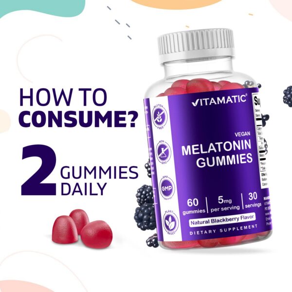 Vitamatic gomitas melatonina para sueño natural niños y adultos