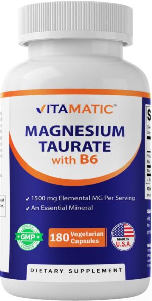 Frente de Vitamatic Magnesium Taurate 180 cápsulas