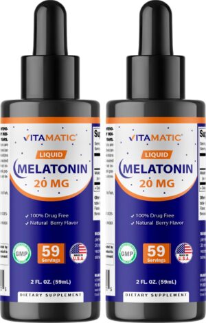 Vitamatic melatonina gotas líquidas frasco principal sabor berry
