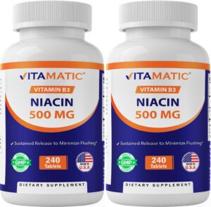 Frasco de Vitamatic Niacina 500 mg