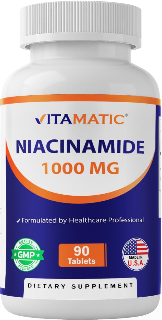 Version 1.0.0 Frontal de la etiqueta Vitamatic Niacinamida 1000 mg