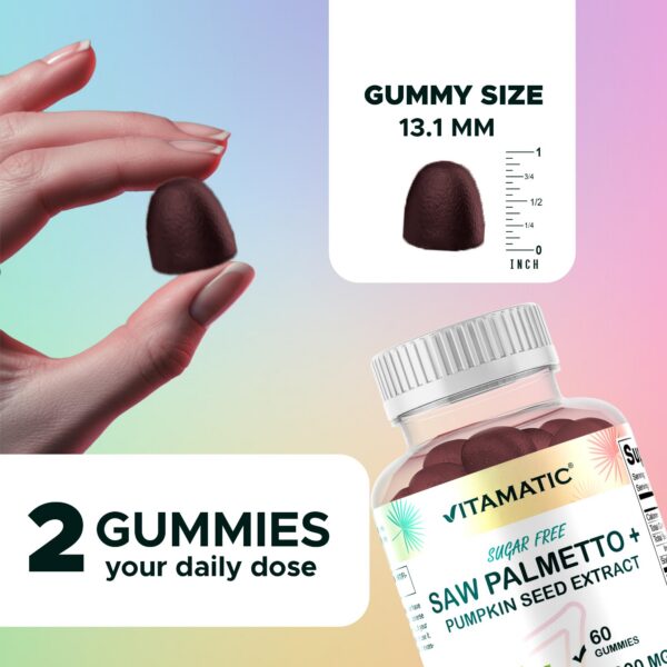 Gomitas Vitamatic palmetto frasco vista lateral