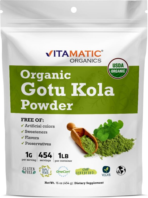 Envase Vitamatic Polvo Gotu Kola Orgánico 1 libra