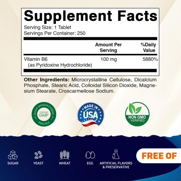 Vitamatic tabletas vitamina B6 apoyo inmune metabolismo