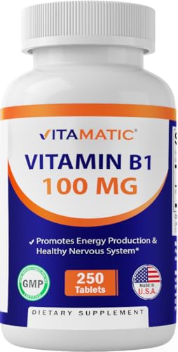 Botella Vitamatic Vitamina B1 100mg 250 tabletas vegetarianas