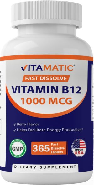 Vitamatic vitamina b12 sabor baya soporte energía