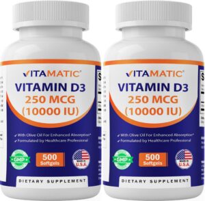Softgels de vitamina D3 frente al envase