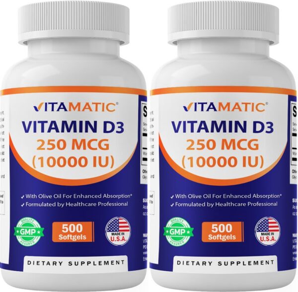 Softgels de vitamina D3 frente al envase