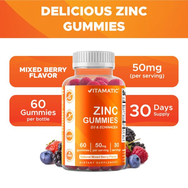 Gomas de zinc Vitamatic sobre fondo