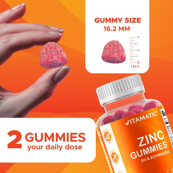 Vista lateral de la caja Vitamatic Zinc Gummies