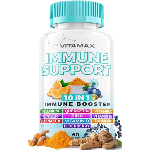 Frasco de Vitamax Immune System Defense con 60 cápsulas