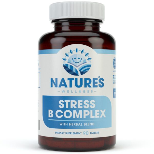 Vitamin B Complex Alivio Estrés Nature's Wellness botella frontal