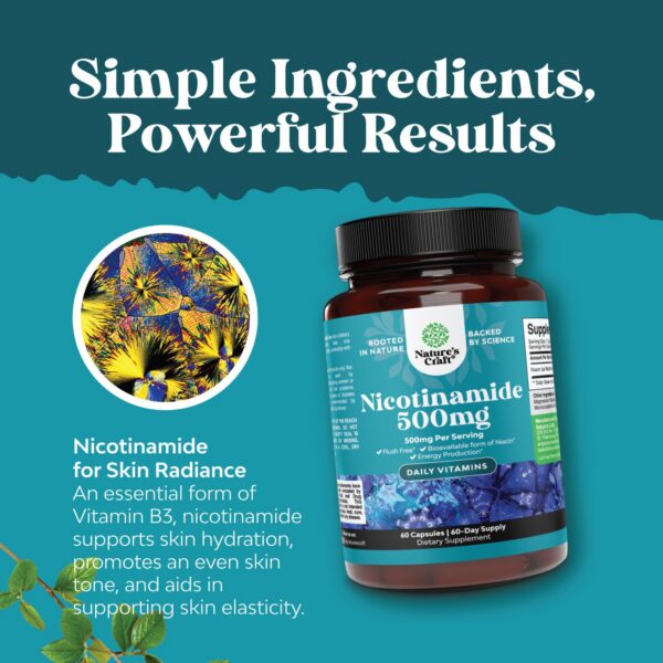 Vitamin B3 niacinamida cápsulas antioxidante Natures Craft