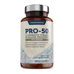 Vitamin Bounty Pro-50 probiótico 50 mil millones 60 cápsulas frasco