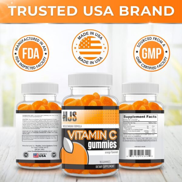 Vitamin c gummies hjs supplements salud piel y huesos