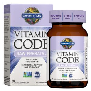 Vitamin Code multivitamínico prenatal Garden of Life envase