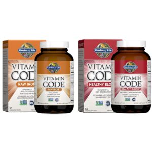 Caja del paquete Vitamin Code Raw Iron y Healthy Blood