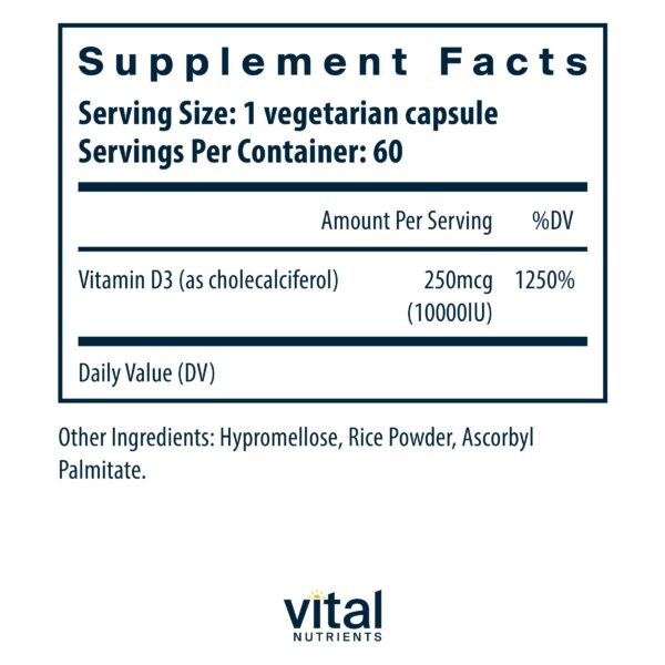 Etiqueta del frasco Vitamina D3 10000 UI