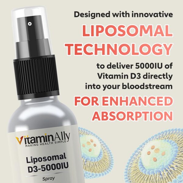 Version 1.0.0 Frasco y etiqueta del spray liposomal D3