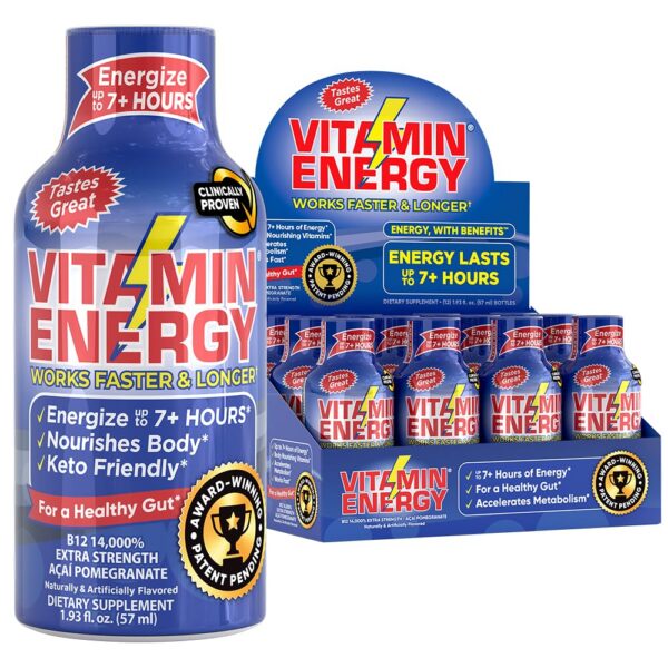 Frontal de la botella Vitamin Energy Shots