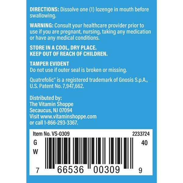 Frasco del suplemento The Vitamin Shoppe B12 Methylcobalamin