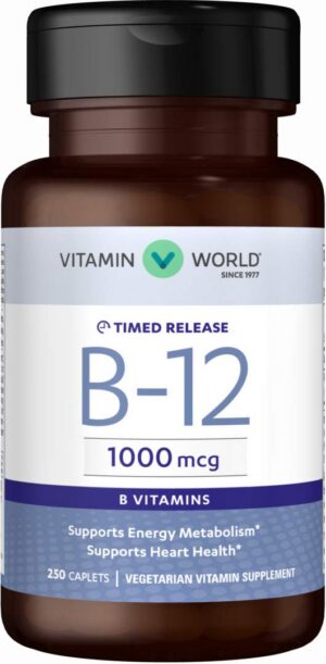 Frontal de Vitamin World B-12 1000 mcg