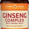 Vitamin World Complejo de Ginseng caja y frasco con cápsulas