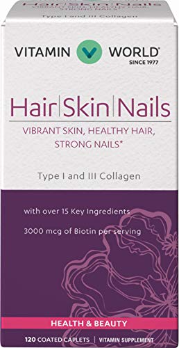 Vitamin World fórmula biotina colágeno cabello piel uñas 120 tabletas