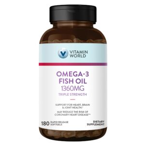 Frasco Vitamin World Omega-3 Fish Oil 1360 mg