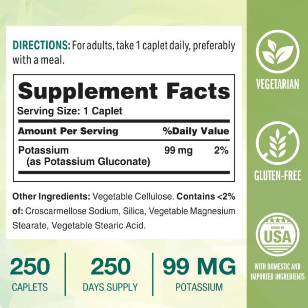 Version 1.0.0 Etiqueta frontal de Potasio gluconato caplets