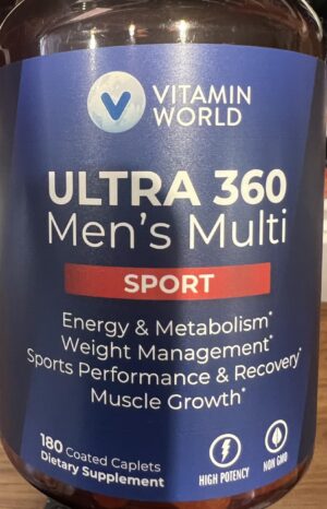 Frasco de Vitamin World Ultra 360 Multi Sport para hombres