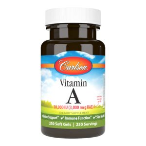 Vitamina A 10000 IU Carlson envase 250 cápsulas blandas para salud visual