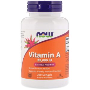 Vitamina A Now Foods 25000 UI aceite hígado pescado 250 cápsulas blandas
