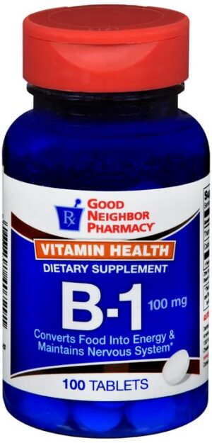 Caja Vitamina B-1 100mg Good Neighbor Pharmacy 100 tabletas