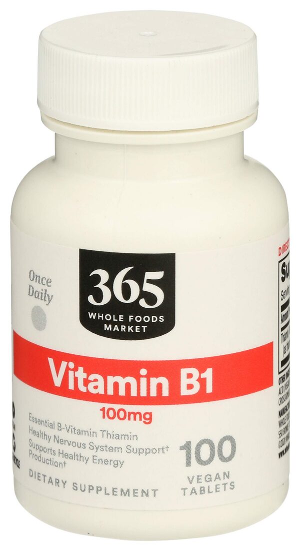 Etiqueta del producto Vitamina B1 100 mg 365 Whole Foods Market
