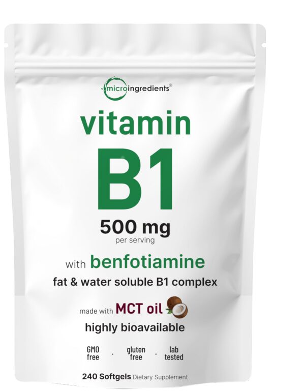 Vitamina B1 500 mg en frasco frontal