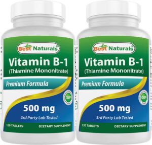 Vitamina B1 Best Naturals paquete doble 500 mg tabletas