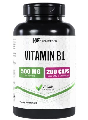 Vitamina B1 Healthfare 500mg 200 cápsulas vegetales