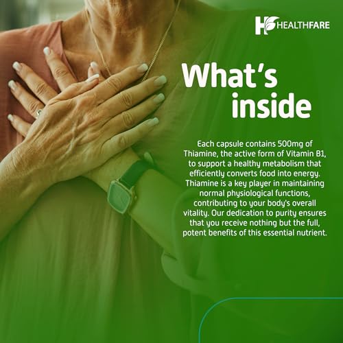 Vitamina B1 Healthfare suplemento sin gluten