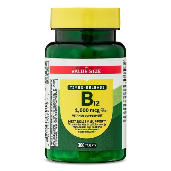 Tabletas Vitamina B12 Spriing Vallley vista frontal