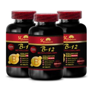Tres frascos vitamina B-12 metilcobalamina 5000 180 tabletas