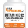 BulkSupplements cápsulas blandas vitamina b12 5000 mcg envase
