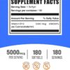 Cápsulas vitamina b12 5000 mcg BulkSupplements lado frasco