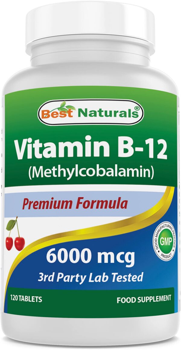 Vitamina B12 6000 mcg 120 tabletas Best Naturals