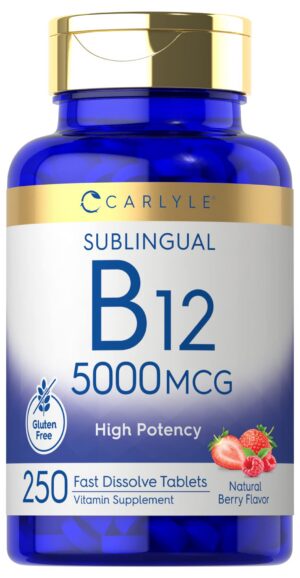 Vitamina B12 Carlyle 5000mcg 250 tabletas disolución rápida